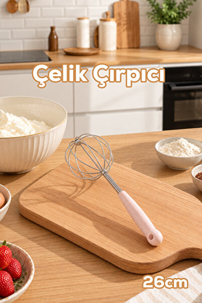 Porsima 1876 Paslanmaz Çelik Çırpıcı Pratik Karıştırıcı Çırpma Teli 26cm