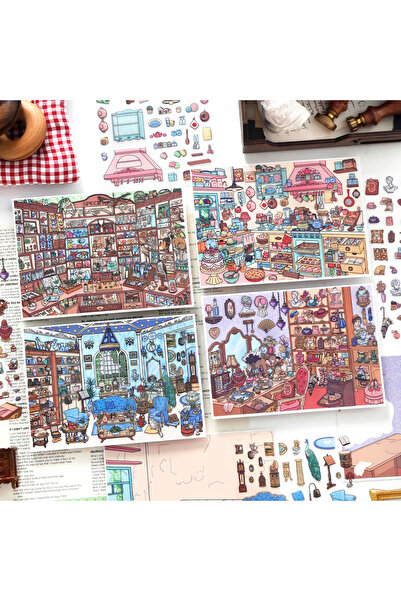Choice1 full set Kawaii baking kitchen 3D Dressing room Landscape Sticker DIY...