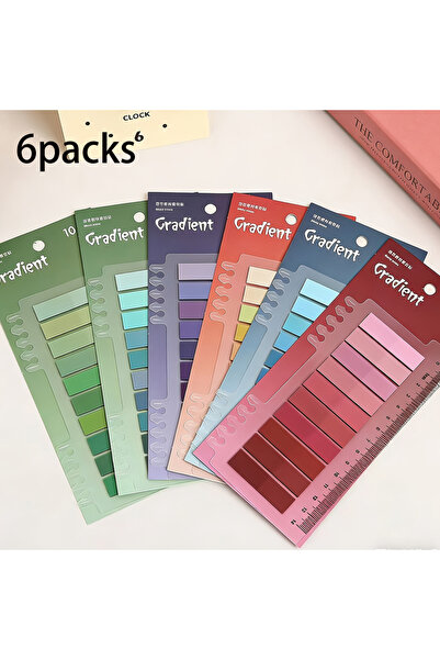 Choice 6packsA JBZK 6 Packs Gradient Color Sticky Notes, Morandi Color Index ...