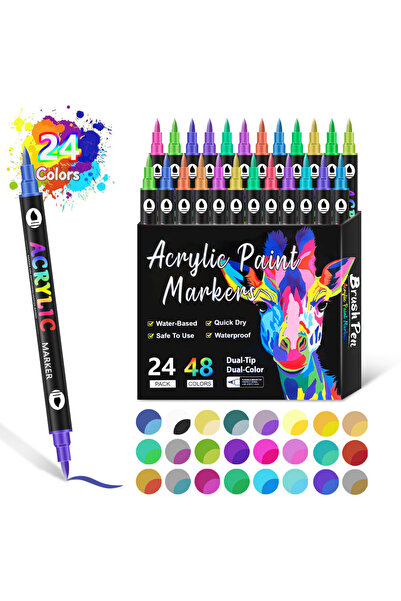 Choice1 LKXL-48Colors 24/48/72/144 Colors Acrylic Paint Markers,Dual tips Dua...