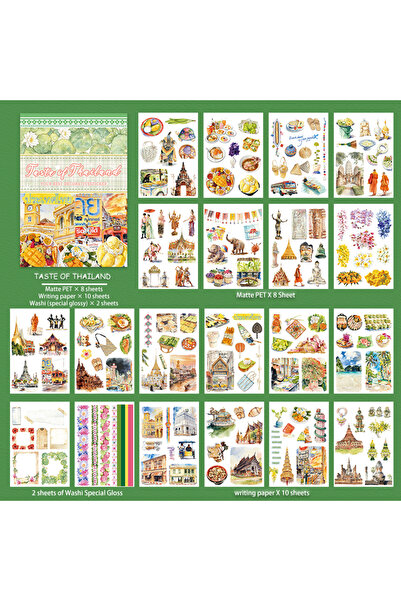 Choice3 TZ179-1 كتاب ملصقات واشي PET كبير الحجم مقاوم للماء مزدوج المواد بتصم...