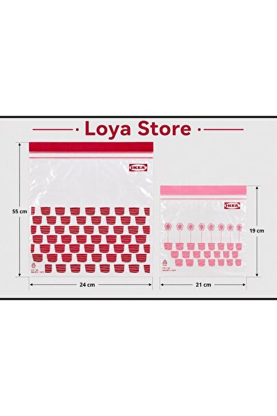 IKEA LOYA STORE ISTAD kilitlenebilir buzdolabı poşeti, kırmızı-pembe, 2,5 lt ...