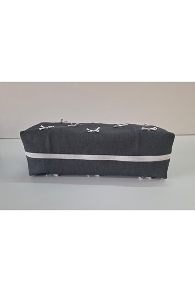 tuttobene Dreamy Gray Denim Bow Organizer Bag Suitable for Dy.Son and All Other Hair Styling Tools Tb043
