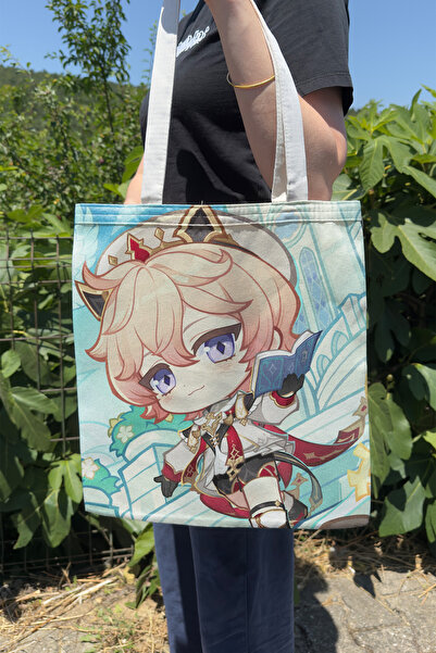 ZipZap Dahlia Genshin Impact V2 Double-Sided Canvas Print Tote Bag Anime Bag
