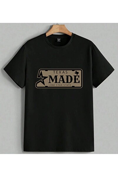 ELFERA T-shirt majica unisex oversize crna sa štampanom tablicom "Lone Star" ...