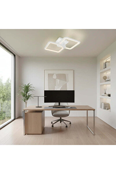 OEM Lustra LED cu telecomanda ZOE 69W, 2 Patrate, lumina Rece/Calda/Neutra, D...