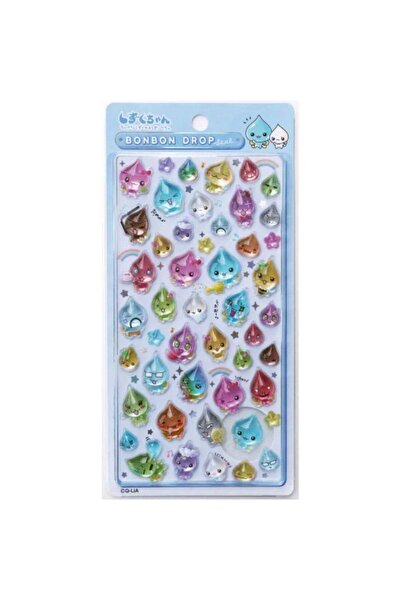 Choice colorful Vintage Small Water Drop Embossed 3D Crystal Stickers Cute Gl...