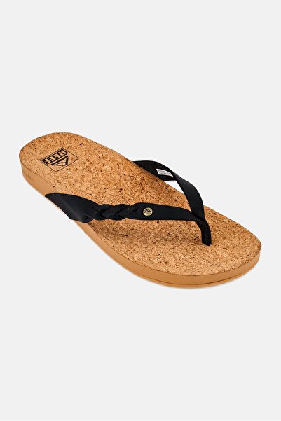 Reef Women Cushion Court Twist Flip Flop Slippers, Black