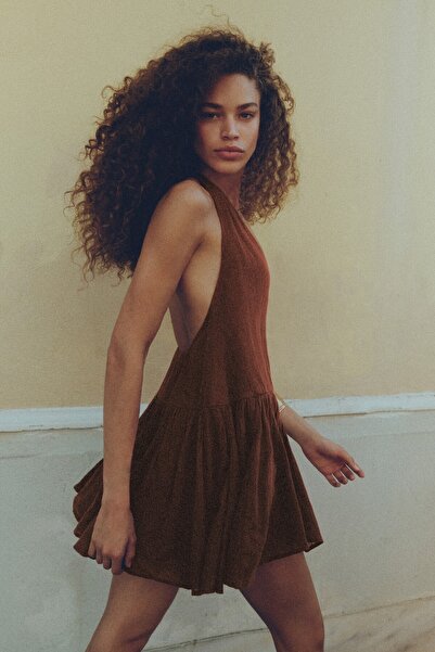 Pull & Bear Kruvaze yaka kısa elbise