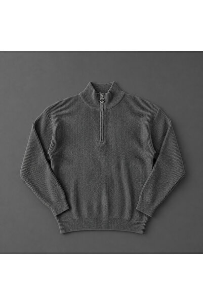 zs zaos fashion Men's Long-Sleeved Stand-Up Collar Thick Knit Sweater Casual ...