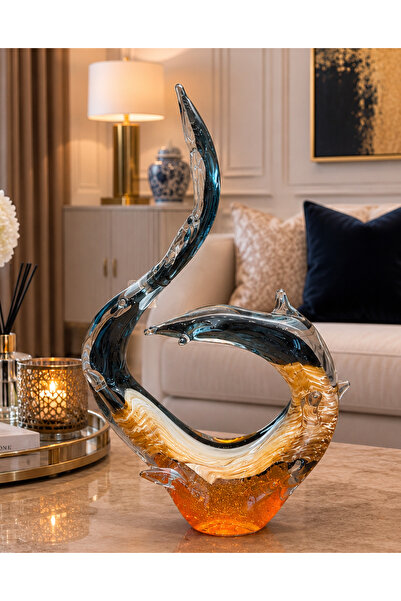 Hinora Kristal Soyut Tasarım Dikenli Tasarım Obje Çok Renkli 37x22cm