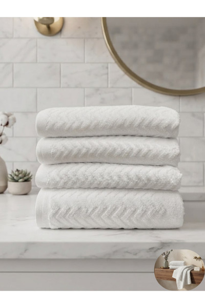 Truva Home Set 4 Prosoape Hoteliere Zen Spa 50x90 cm | 100% Bumbac Turcesc | ...