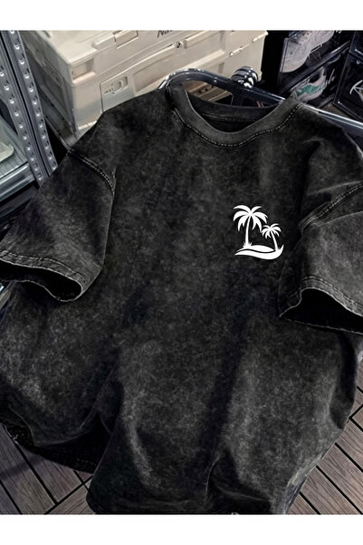 Pink Sky Unisex Oversize Vintage Washed Street Style Μόδα του δρόμου Βαμβακερ...