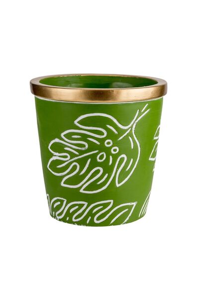 Cosy & Trendy Suport decorativ pentru ghiveci, verde, din ciment, Ø14 x 14 cm...