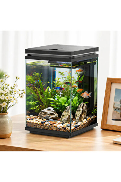 SunSun ATF-200 10 Litre LED Cam Akvaryum SİYAH