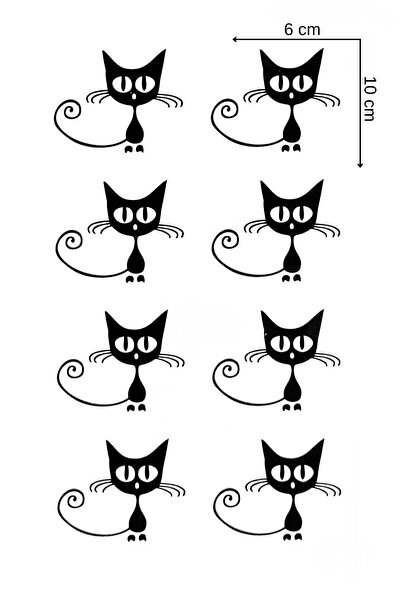 Barly Çoklu Kedi Mini Geçici Dövme Tattoo