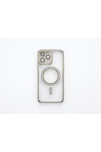 kılıfınbenden iPhone 15 Pro Silver Edged Stone Magsafe Case Model