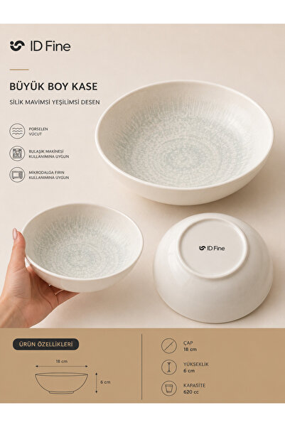 İD FİNE Glacier Lona 18X6 cm Patterned Porcelain Bowl 620 Cc Presentation and...