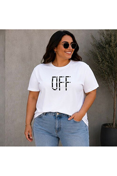 3S MODA تي شيرت نسائي كبير الحجم بطباعة رقمية من Basic OFF