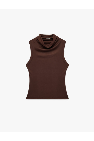 Koton Modal Kumaş Slim Fit Kolsuz Dik Yaka Body