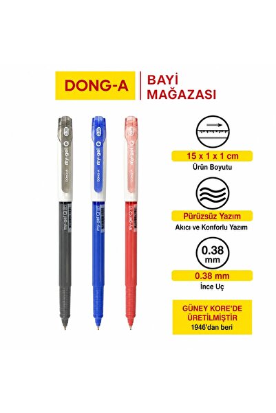 Dong-A قلم جل My-Gel Q الجديد بسمك 0.38 مم، كتابة مثالية، السعر لـ 3 قطع