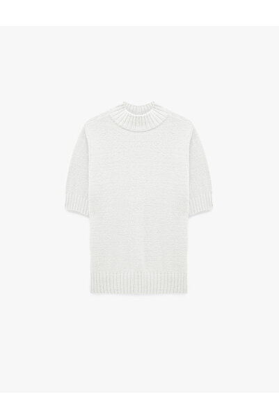 Koton Short Sleeve High Neck Plush Sweater