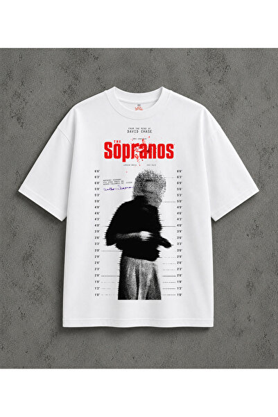 kun inaki The Sopranos Tony Soprano Baskılı Beyaz Unisex Tişört