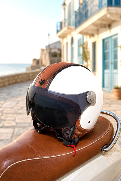 yyk Yarım Açık Siyah Vizör Motosiklet Scooter Kask