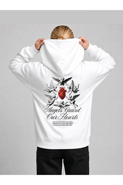 Grafftee Clothing سويت شيرت مطبوع عليه ملائكة وقلوب – سويت شيرت مطبوع عليه An...