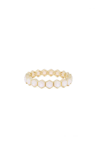 Faik Sönmez Taşlı Lastikli Gold Bileklik W27BLK005