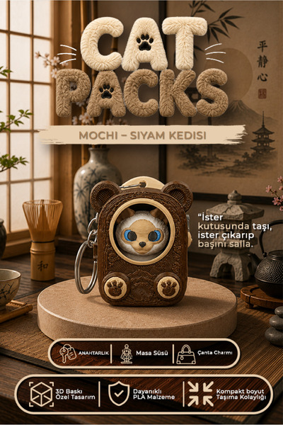 Cat Packs – Kedi Kutuları – Cins Kedi Figür Anahtarlık, Çanta Charmı ve Masa Süsü | Çıkarılabilir Mini Kedi Koleksiyon