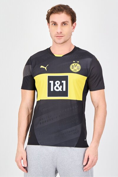 Puma Men Sportswear Fit Short Sleeve BVB 09 Football T-Shirt, Black