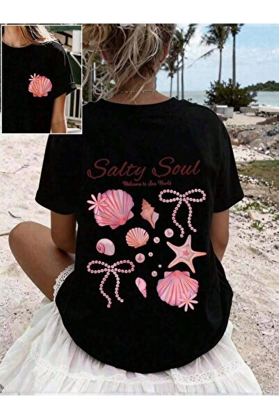 23ERVA 2026 Spring/Summer New Women Round Neck Shell Star Letter Fashion Shor...