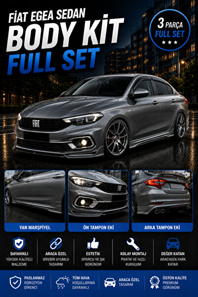 ModGR-Dizayn FİAT EGEA 2020+ ARACA ÖZEL FULL BODYKİT A+ (KURŞUN GRİ)