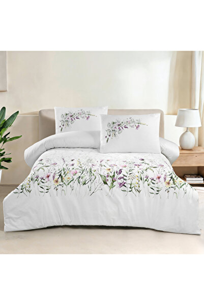 ALTINBAŞAK TEKSTİL Garden Single 100% Cotton Ranforce Duvet Cover Set White 5...