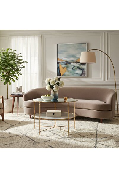 UTTERMOST طاولة قهوة مستديرة ذهبية اللون من هينزلر مقاس 106 عرض × 76 ارتفاع ×...