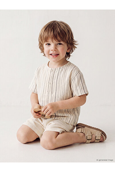 LC Waikiki Two Mt Shop Quality Striped Baby Boy Shorts Set