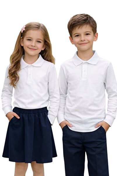 ERDEM KIDS Unisex Παιδικό μπλουζάκι πόλο με λαιμόκοψη, βαμβακερό, μακρυμάνικο...