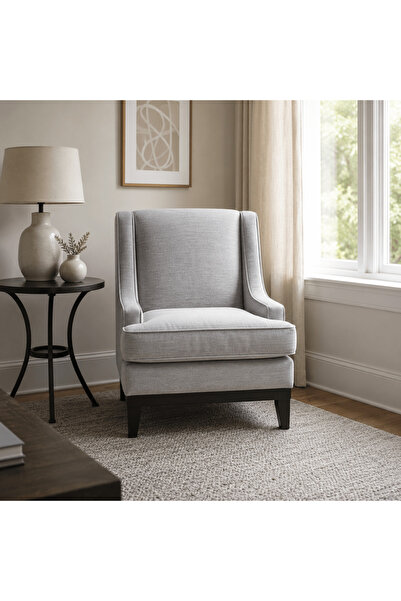 Roots Furniture كرسي بذراعين أنيق باللون الأزرق من نوحة البابتين