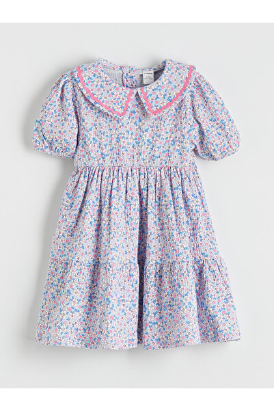 LC Waikiki Lcw Kids Blue Crinkle Floral Girl Dress with Nevavm Difference