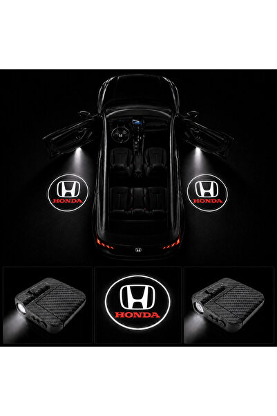 Oto Çizgi Honda Kapı Altı Logo Projektör Led Işığı 2'li Set Pilli Kablosuz Ka...