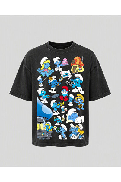 OPPPSSS Smurfs Printed Washable Relaxed Fit Unisex T-Shirt