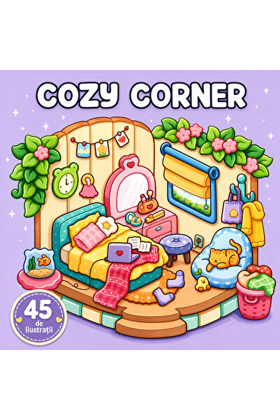 COZY Carte de colorat - 45 de ilustratii Cute - Corner