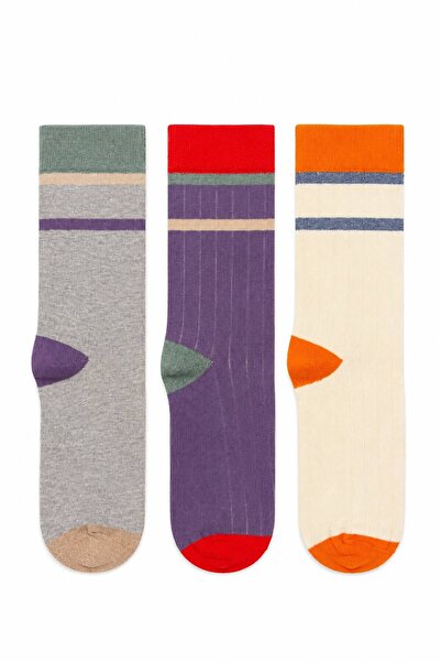 Jartoe Blocked Retro Socks Cotton Unisex 3-Piece Socket Socks Colorful Casual...