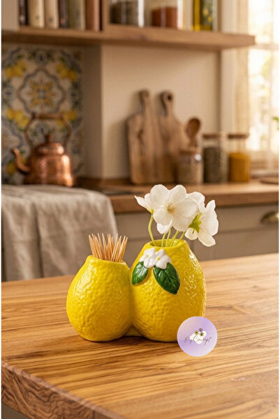 eydesignshome dekoratif mutfak limon kürdanlık vazo