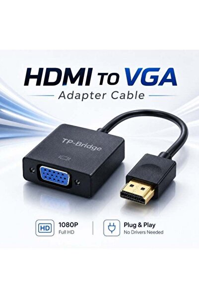 TP-BRIDGE كابل محول HDMI إلى VGA، محول HDMI ذكر إلى VGA أنثى بدقة 1080P عالية...