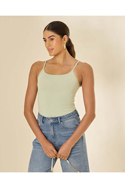 REDTAG Women Mint Plain Strappy Vest