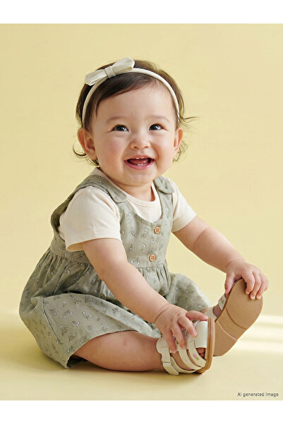 LC Waikiki Original Floral Patterned Baby Girl Dress
