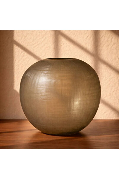 Generic Brand Gc-24/742 Glass Vase with Patterns - 28.5X35 cm - Light Smoke