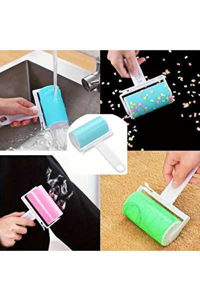 Pisicik 2Pcs Washable Cat Dog Feather Hair Bristle Cleaner Dust Collector Was...